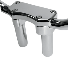 Load image into Gallery viewer, Drag Specialties Handlebar Riser &amp; Top Clamp Kit - 4" - Buffalo - Chrome - Main Product View
