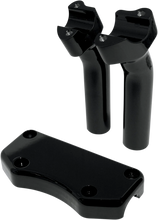 Load image into Gallery viewer, Drag Specialties Handlebar Riser &amp; Top Clamp Kit - 5-1/2" - Buffalo - Black - Main Product View