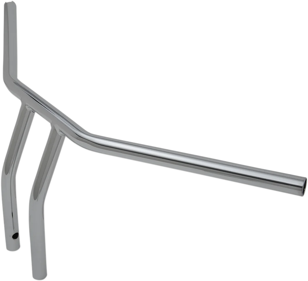 Drag Specialties Handlebar - T-Bar - Drilled/Dimpled - 10" - Chrome - Side View