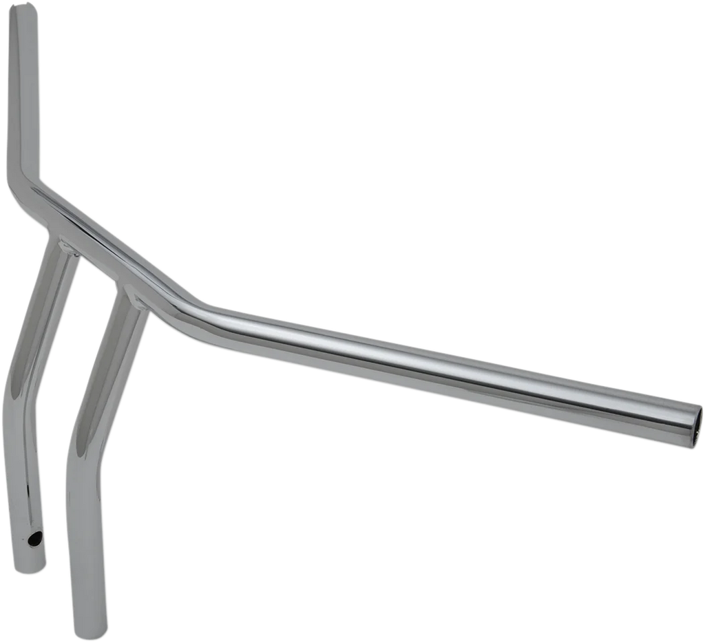 Drag Specialties Handlebar - T-Bar - Drilled/Dimpled - 10" - Chrome - Side View