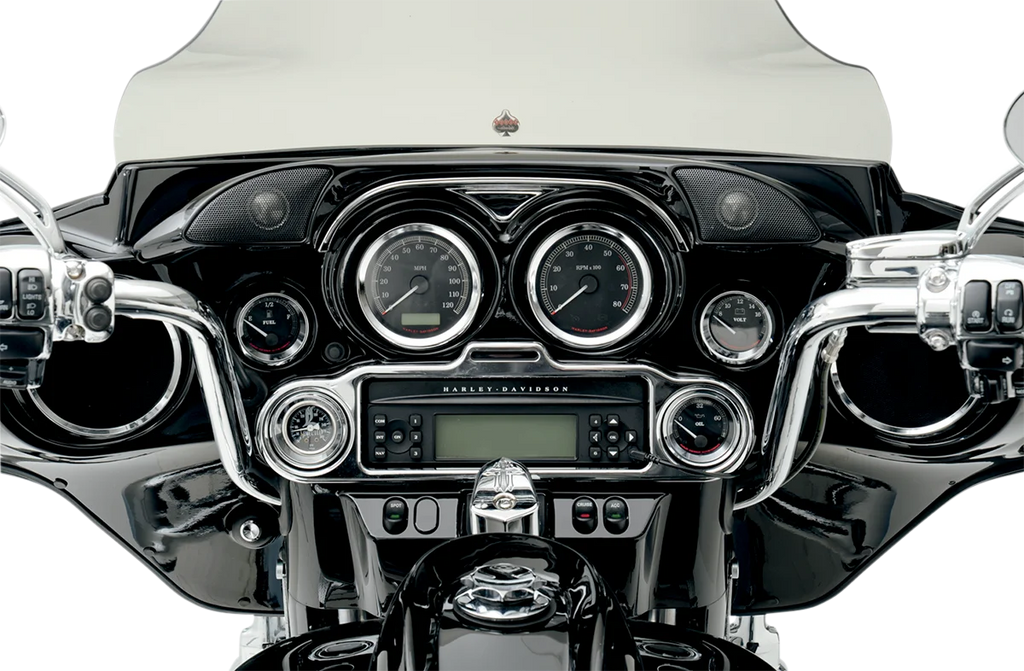 Drag Specialties Instrument Gauge Bezel - Chrome - 3" Diameter - Installation View