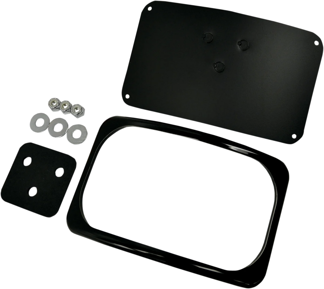 Drag Specialties License Plate Mount - 3 Hole - Flat Black - Side View