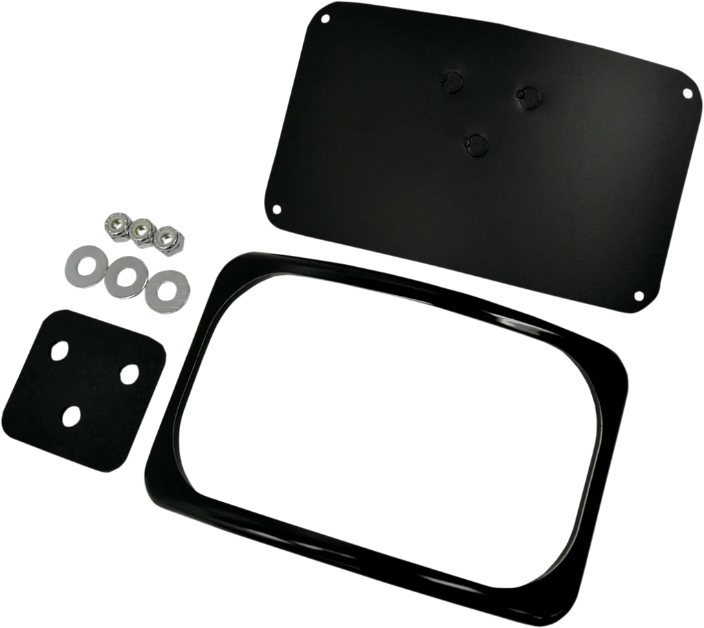 Drag Specialties License Plate Mount - 3 Hole - Flat Black - Side View