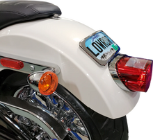 Load image into Gallery viewer, Drag Specialties License Plate Mount - Large Radius - Installation View