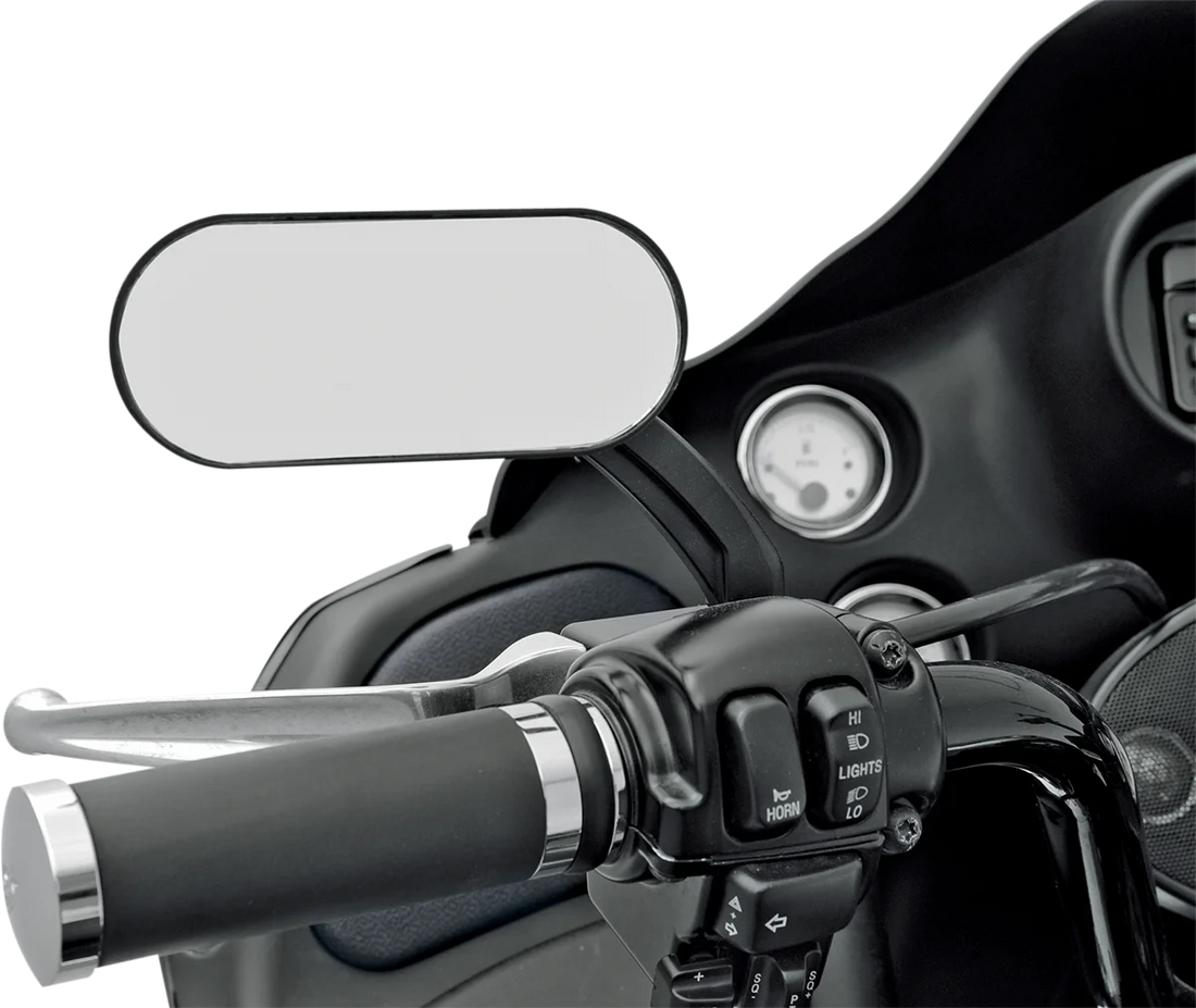 Drag Specialties Mirror - Side View - Oval - Black / Matte - Each - Back View