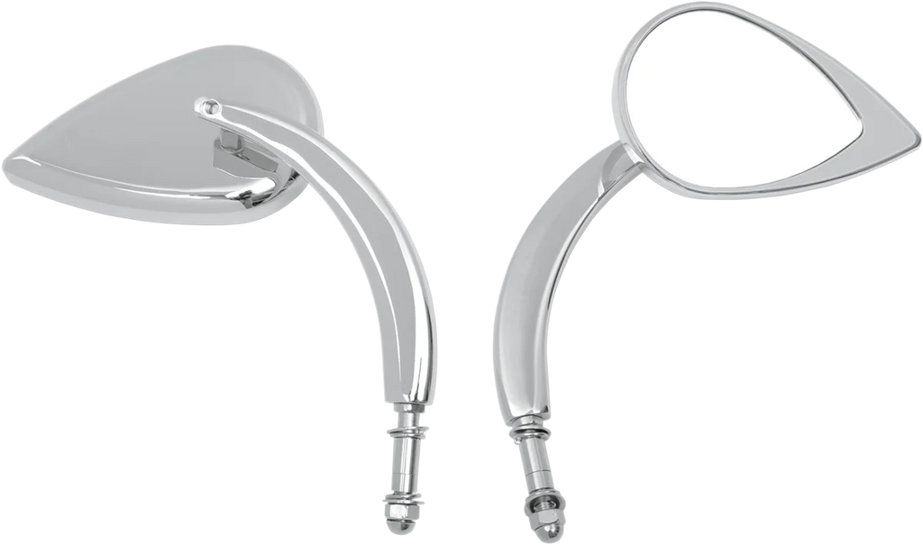 Drag Specialties Mirror - Side View - Teardrop - Chrome - Curved / Long Stem - Each - Main Product View