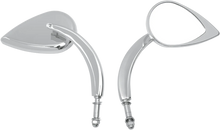 Load image into Gallery viewer, Drag Specialties Mirror - Side View - Teardrop - Chrome - Curved / Long Stem - Each - Main Product View