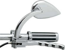 Load image into Gallery viewer, Drag Specialties Mirror - Side View - Teardrop - Chrome - Curved / Long Stem - Each - Side View