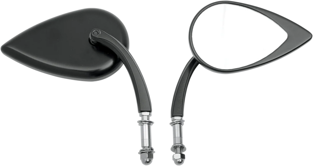 Drag Specialties Mirror - Side View - Teardrop - Chrome - Curved / Long Stem - Each - Detail View