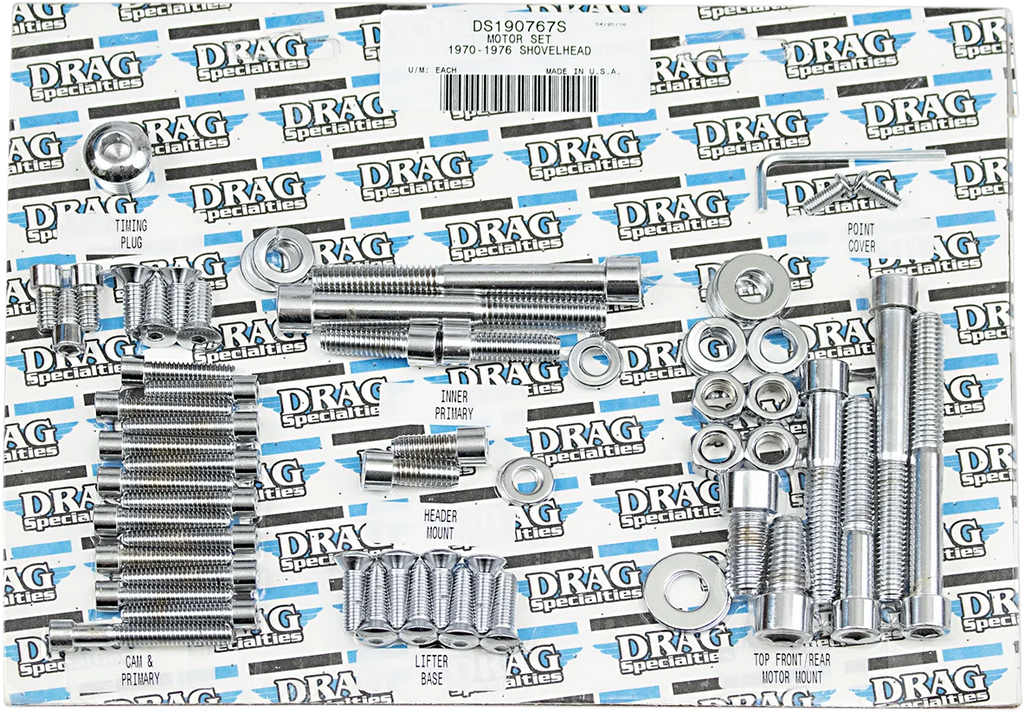 Drag Specialties Motor Bolt Set - Smooth/Socket-Head - MK110S fits Harley-Davidson FX / FL - Main Product View