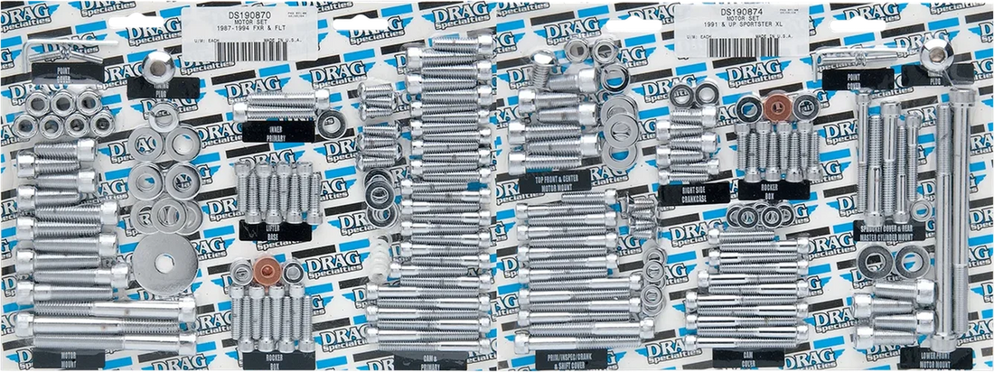 Drag Specialties Motor Bolt Set - Smooth/Socket-Head - MK110S fits Harley-Davidson FX / FL - Side View