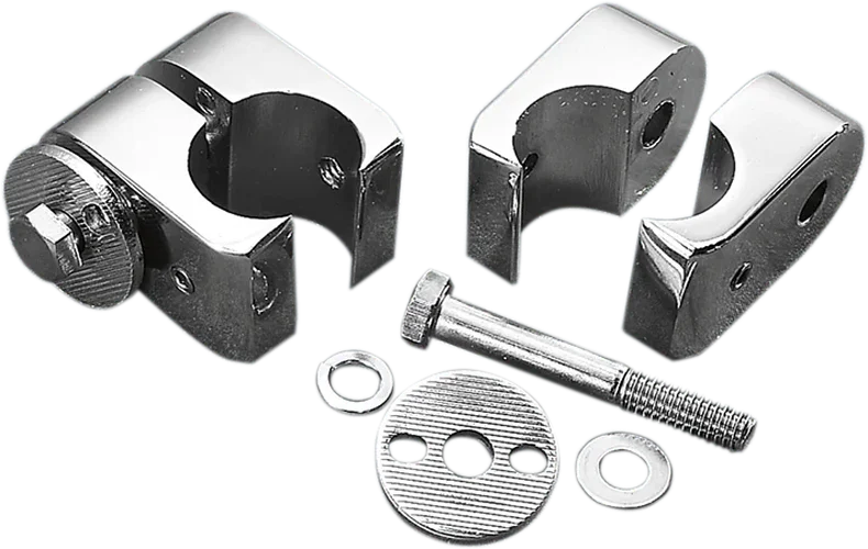 DragSpecialties Universal Engine Guard Clamps - Chrome - 1" 720218-SC2 - Side View