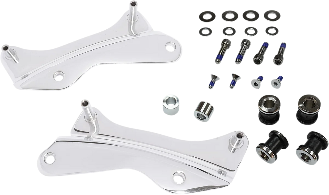DragSpecialties Backrest Docking Kit - Chrome C77-0104C - Side View