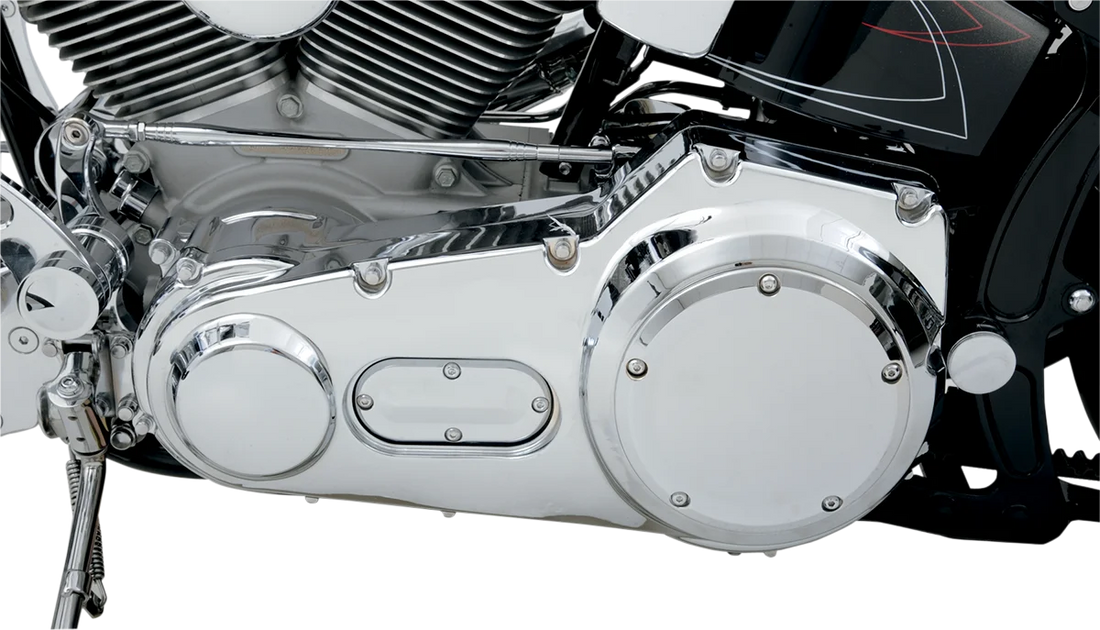 DragSpecialties Outer Primary Cover - Chrome - '99-'06 Softail, '99-'05 Dyna 11-0296K - Side View