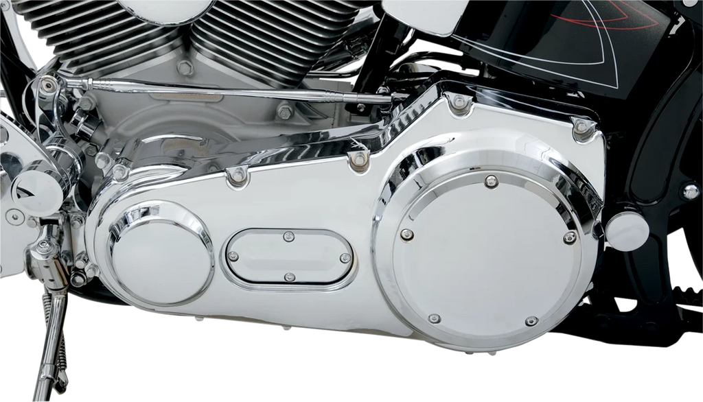 DragSpecialties Outer Primary Cover - Chrome - '99-'06 Softail, '99-'05 Dyna 11-0296K - Side View