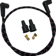 Load image into Gallery viewer, DragSpecialties Plug Wires - Braided - Black/Pink 40170 - Main Product View