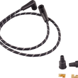 Load image into Gallery viewer, DragSpecialties Plug Wires - Braided - Black/White 40176 - Main Product View