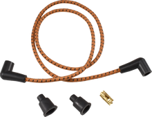 Load image into Gallery viewer, DragSpecialties Plug Wires - Braided - Black/White 40176 - Side View