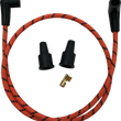 Load image into Gallery viewer, DragSpecialties Plug Wires - Braided - Orange/Black 40177 - Main Product View