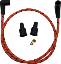 Load image into Gallery viewer, DragSpecialties Plug Wires - Braided - Orange/Black 40177 - Main Product View