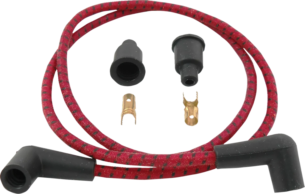 DragSpecialties Plug Wires - Braided - Red/Black 40175 - Main Product View