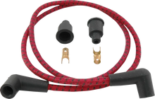 Load image into Gallery viewer, DragSpecialties Plug Wires - Braided - Red/Black 40175 - Main Product View