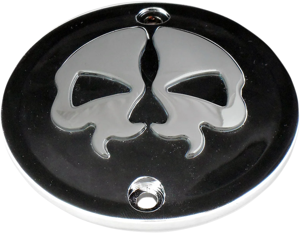 DragSpecialties Points Cover - Black - Chrome Skull - 2 Hole - Sportster 78042B - Main Product View