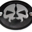 Load image into Gallery viewer, DragSpecialties Points Cover - Black - Chrome Skull - 2 Hole 78041B - Main Product View