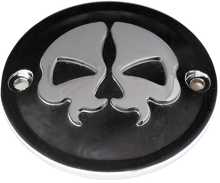 Load image into Gallery viewer, DragSpecialties Points Cover - Black - Chrome Skull - 2 Hole 78041B - Main Product View