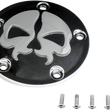 Load image into Gallery viewer, DragSpecialties Points Cover - Black - Chrome Skull - 5 Hole - Twin Cam 78040B - Side View
