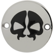 Load image into Gallery viewer, DragSpecialties Points Cover - Chrome - Black Skull - 2 Hole - M8 78102 - Main Product View