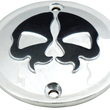 Load image into Gallery viewer, DragSpecialties Points Cover - Chrome - Black Skull - 2 Hole - Sportster 78042 - Main Product View