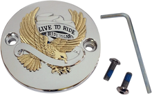 Load image into Gallery viewer, DragSpecialties Points Cover - Chrome/Gold/Black - M8 I30-0223GA - Side View