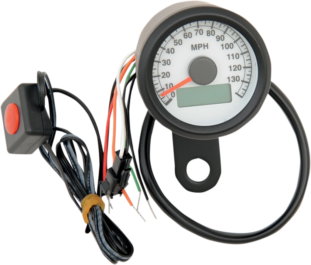 DragSpecialties Programmable Mini Electronic Speedometer with Odometer/Tripmeter - 1.87"