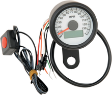 Load image into Gallery viewer, DragSpecialties Programmable Mini Electronic Speedometer with Odometer/Tripmeter - 1.87"