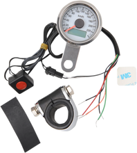 Load image into Gallery viewer, DragSpecialties Programmable Mini Electronic Speedometer with Odometer/Tripmeter - 1.87"