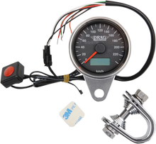 Load image into Gallery viewer, DragSpecialties Programmable Mini Electronic Speedometer with Odometer/Tripmeter - 2.4"