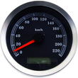 Load image into Gallery viewer, DragSpecialties Programmable Speedometer - Black Face - KM/H 83101B - Main Product View