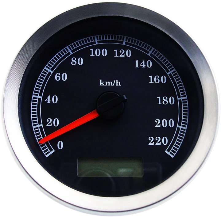 DragSpecialties Programmable Speedometer - Black Face - KM/H 83101B - Main Product View