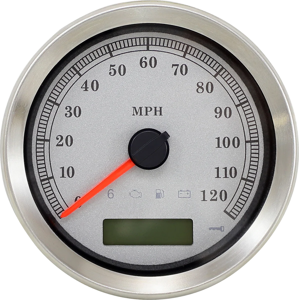 DragSpecialties Programmable Speedometer - Silver Face - MPH 83100S - Main Product View