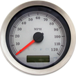 Load image into Gallery viewer, DragSpecialties Programmable Speedometer - Silver Face - MPH 83100S - Side View