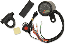 Load image into Gallery viewer, DragSpecialties Programmable Speedometer with Indicator Lights - Gloss Black