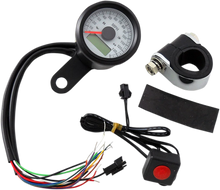 Load image into Gallery viewer, DragSpecialties Programmable Speedometer with Indicator Lights - Gloss Black