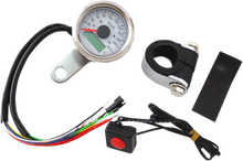 Load image into Gallery viewer, DragSpecialties Programmable Speedometer with Indicator Lights - Side View
