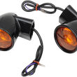Load image into Gallery viewer, DragSpecialties Rear Bullet Turn Signal Lights FLT - Black 12-0224GBR-2 - Main Product View