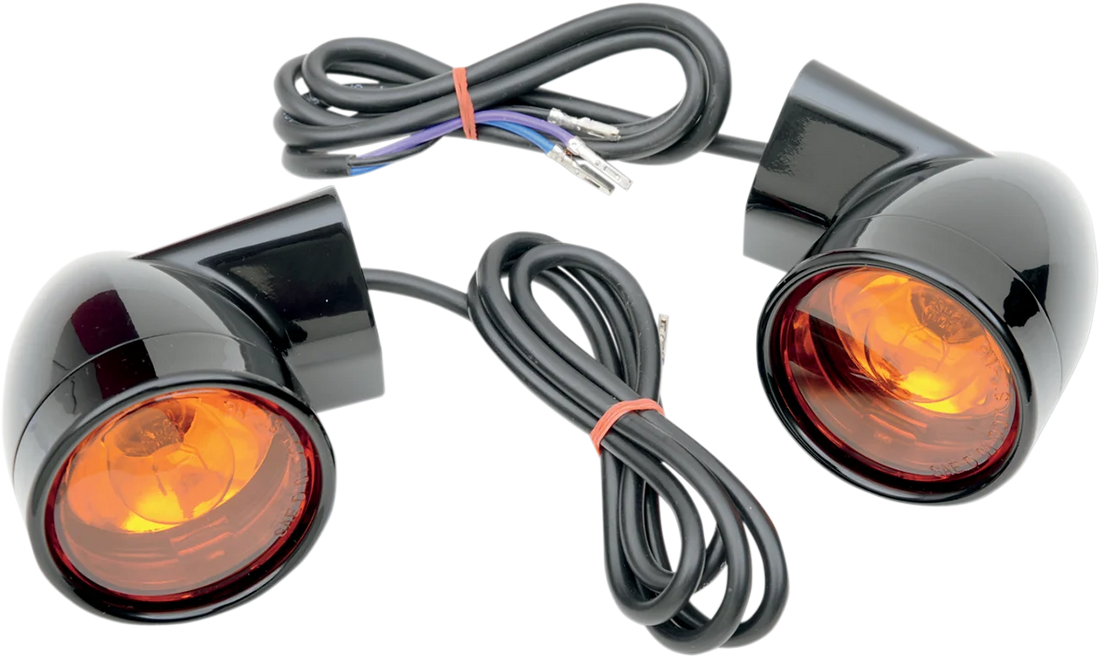 DragSpecialties Rear Bullet Turn Signal Lights FLT - Chrome 12-0224CR-2 - Side View