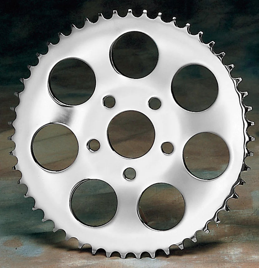DragSpecialties Rear Sprocket - 49 Tooth - Chrome 17512P - Side View