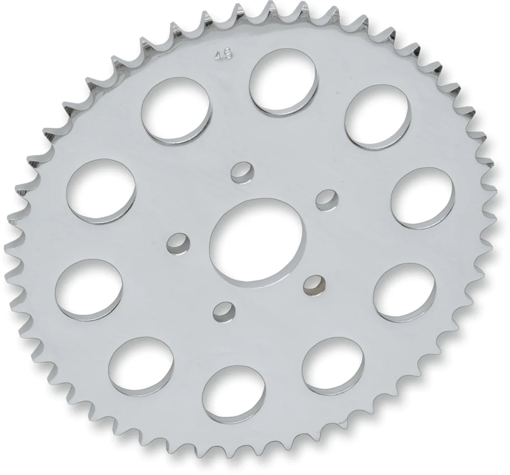 DragSpecialties Rear Sprocket - Chrome - Dished - 49 Tooth 16425P - Side View