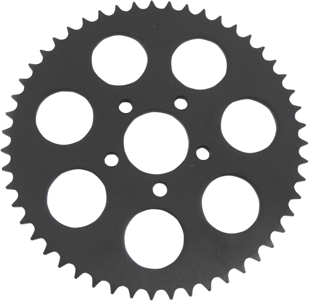 DragSpecialties Rear Sprocket - Gloss Black - Flat - 51 Tooth 16423EB - Main Product View