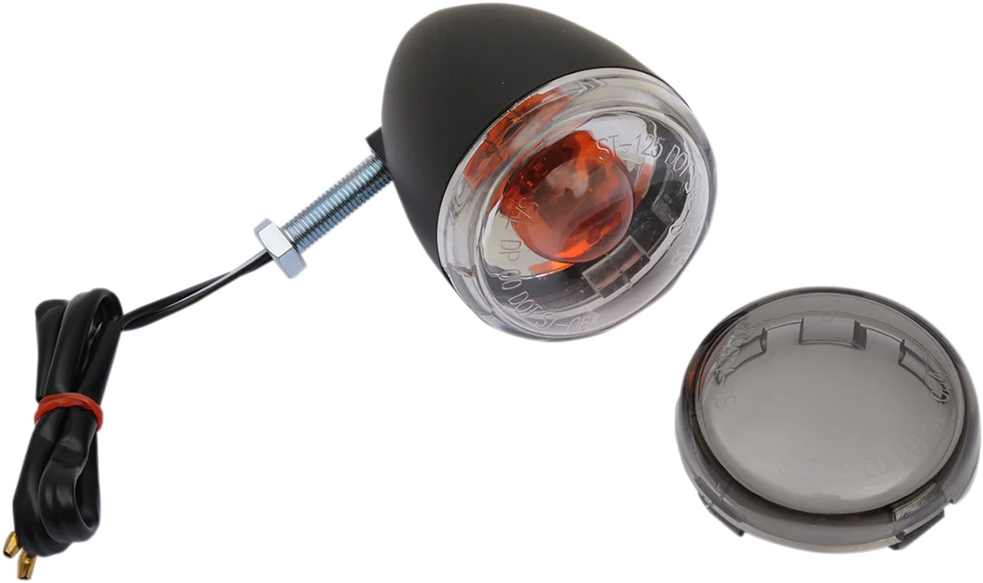 DragSpecialties Rear Turn Signal 1156 - Black/Smoke Lens L12-0232RB/M - Side View